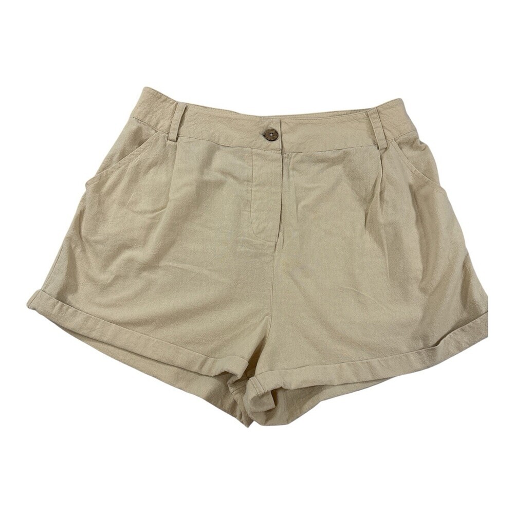 Free People High Waisted Button Fly khaki shorts Size 10